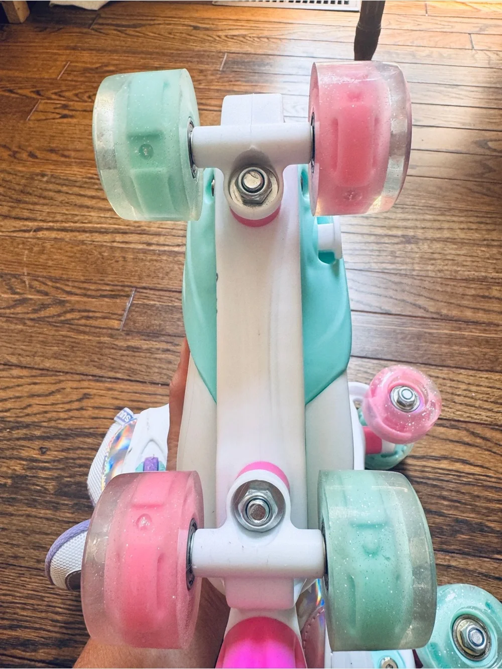 Girls' Roller Skates - Purple & Turquoise Rainbow